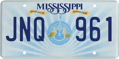 MS license plate JNQ961