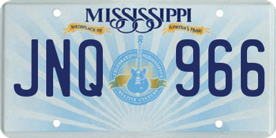 MS license plate JNQ966