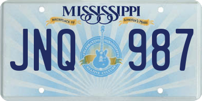 MS license plate JNQ987