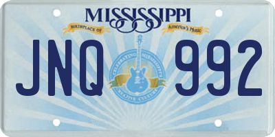 MS license plate JNQ992