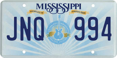 MS license plate JNQ994