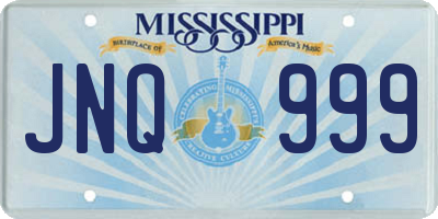 MS license plate JNQ999