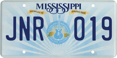 MS license plate JNR019