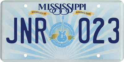 MS license plate JNR023