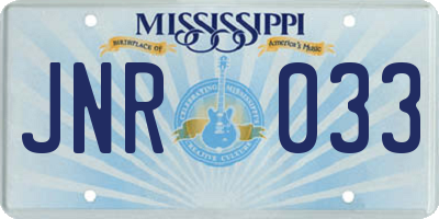MS license plate JNR033