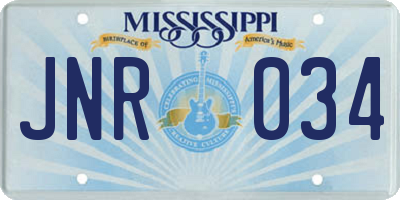 MS license plate JNR034