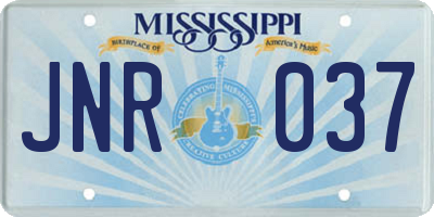 MS license plate JNR037