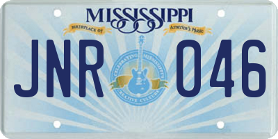 MS license plate JNR046