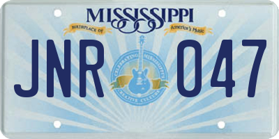 MS license plate JNR047