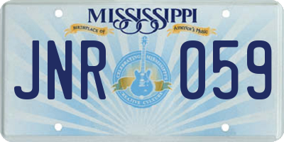 MS license plate JNR059