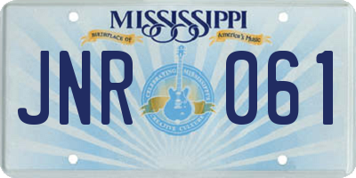 MS license plate JNR061