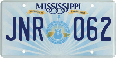 MS license plate JNR062