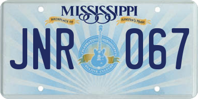 MS license plate JNR067