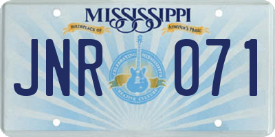 MS license plate JNR071