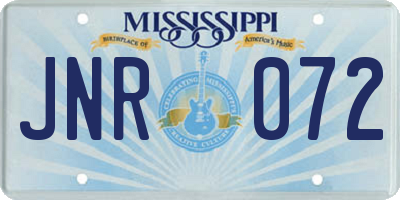 MS license plate JNR072
