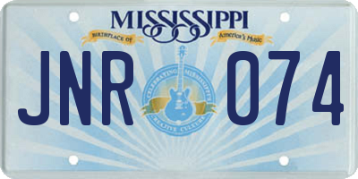 MS license plate JNR074