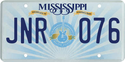 MS license plate JNR076