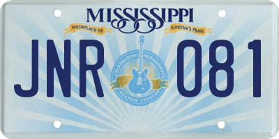 MS license plate JNR081