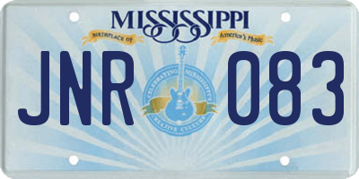 MS license plate JNR083