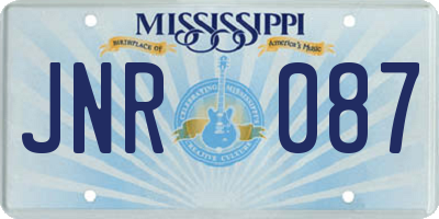 MS license plate JNR087