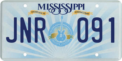 MS license plate JNR091