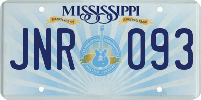MS license plate JNR093