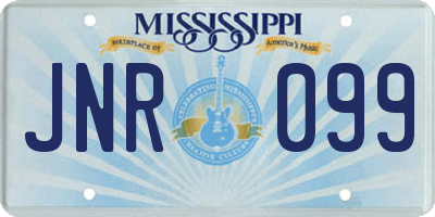 MS license plate JNR099