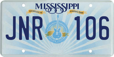 MS license plate JNR106
