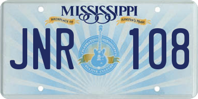 MS license plate JNR108