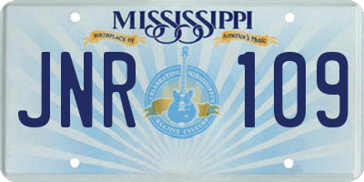 MS license plate JNR109