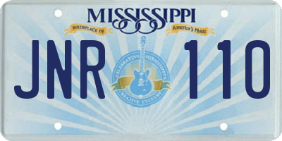 MS license plate JNR110