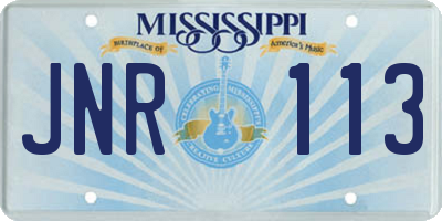 MS license plate JNR113
