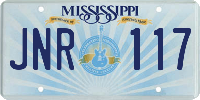 MS license plate JNR117