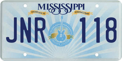 MS license plate JNR118