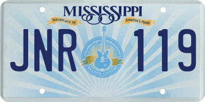 MS license plate JNR119