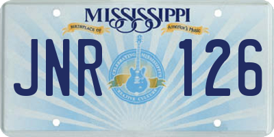 MS license plate JNR126