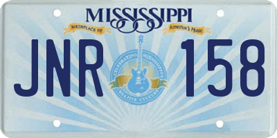 MS license plate JNR158