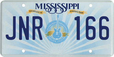 MS license plate JNR166