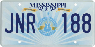 MS license plate JNR188