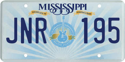 MS license plate JNR195