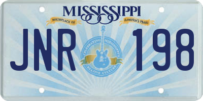 MS license plate JNR198