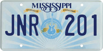 MS license plate JNR201