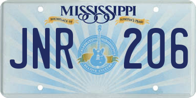 MS license plate JNR206