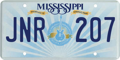 MS license plate JNR207