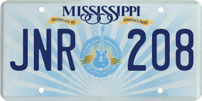 MS license plate JNR208
