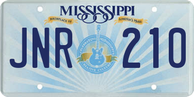 MS license plate JNR210