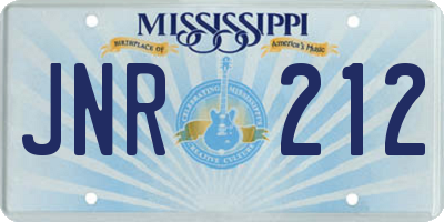 MS license plate JNR212