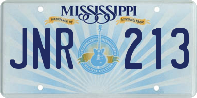 MS license plate JNR213