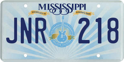 MS license plate JNR218
