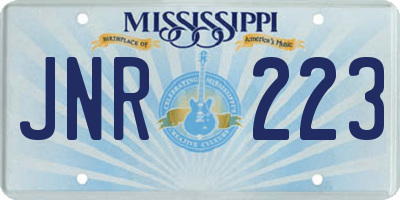 MS license plate JNR223
